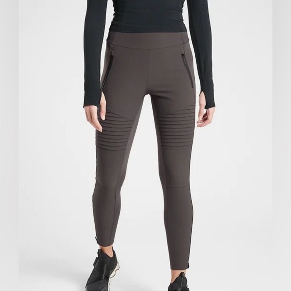 NEW Athleta Headlands Hybrid Moto Tight Green Grey 511135 Size 2 NWT